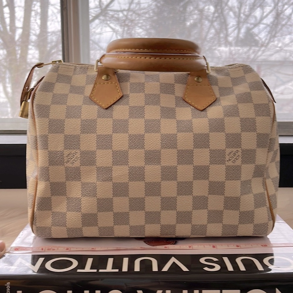 Louis Vuitton Damier Azur Canvas Satchel with Vachetta Trim